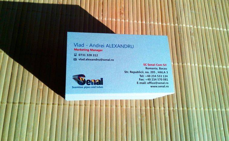 carti de vizita printate pe carton special argintiu