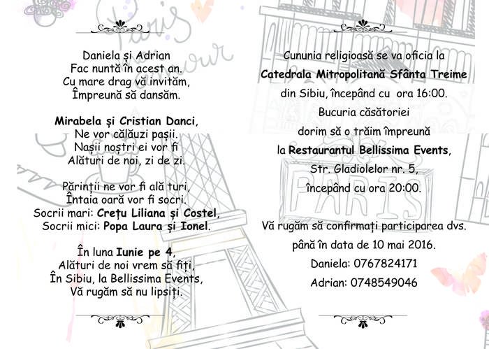Interior de invitație de nuntă text interior invitatie nunta