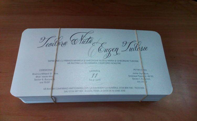 Printare pe carton argintiu a invitațiilor de nuntă invitatie nunta carton argintiu
