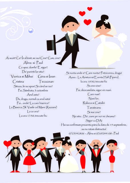 invitații de nunta figuri haioase