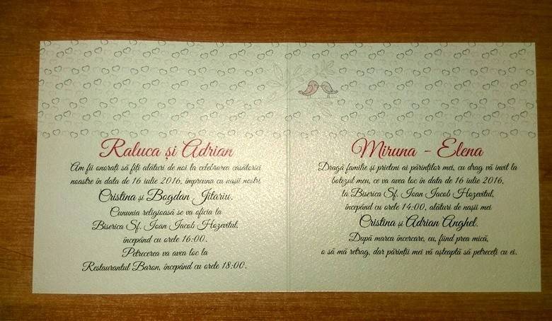 O invitație pentru nuntă și botez în același timp invitatii nunta botez interior