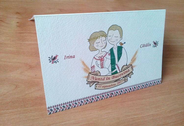 Invitație de nuntă pe carton lejer texturat invitatie carton texturat