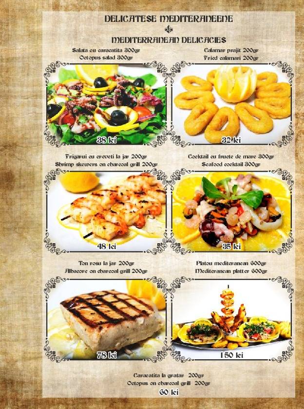 grafica meniu restaurant